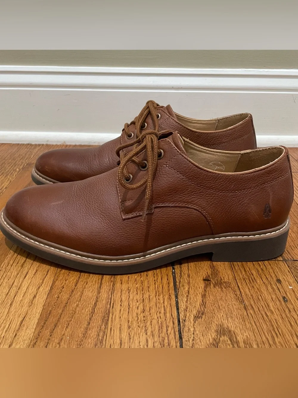 Hush Puppies Bounce Brown Leather Oxford Derby Dress Shoes Mens Size 10.5 Medium